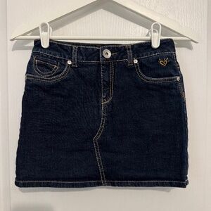 Justice girls denim blue jean skirt skort shorts mini dark wash 12R trendy cute